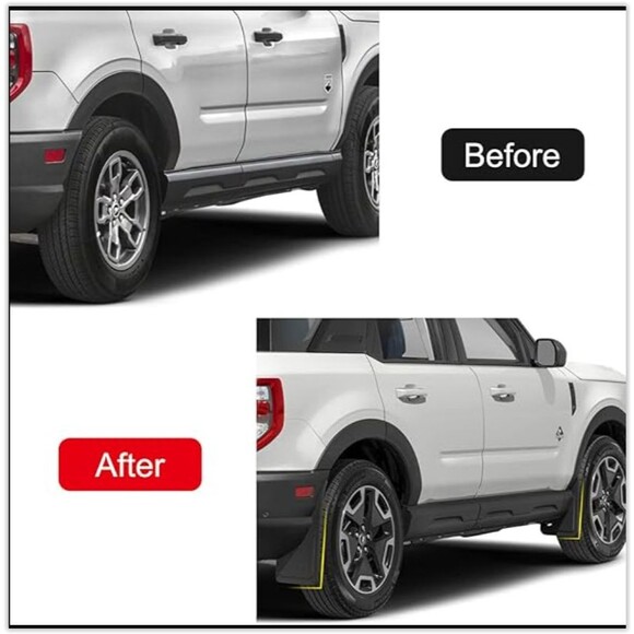 NIB Front & Rear Mud Flaps Splash Guards 2021-2024 Ford Bronco Sport CX430 4pcs - Picture 4 of 7